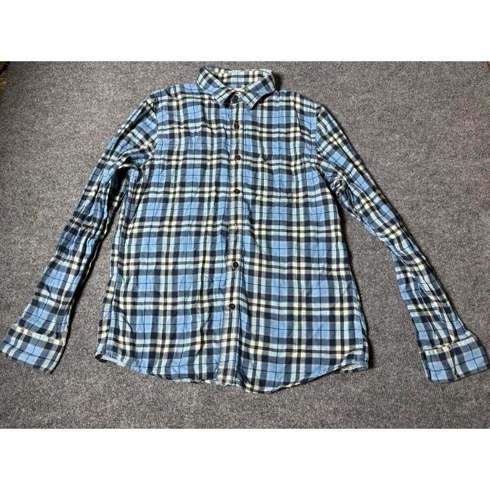 American Eagle Outfitters Shirt Mens L Blue Plaid Long Sleeve Button-Up Casual